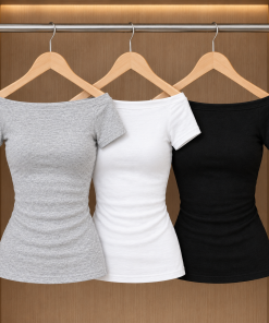 Áo Thun Nữ Cổ Vuông Tay Ngắn Ôm Body – Áo Phông Nữ Basic Co Giãn Tôn Dáng Hàn Quốc
